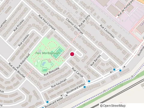 Location of Marlborough Park at 2305 Rue Beauzèle, Saint-Laurent