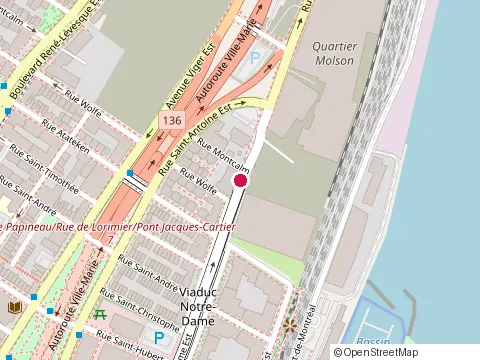 Location of Metro at 1230 Rue Notre-Dame Ouest, Montréal