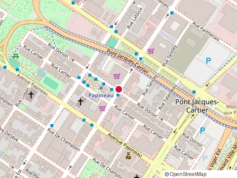 Location of Metro Plus at 1955 Rue Sainte-Catherine Est, Montréal