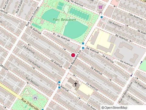 Location of Parc Beaubien Wading Pool at 6633 6E Av., Montréal