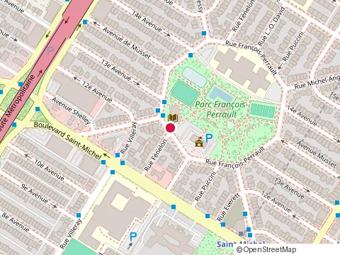 Location of Parc François-Perrault Swimming Pool at 7525 Rue François-Perrault, Montréal
