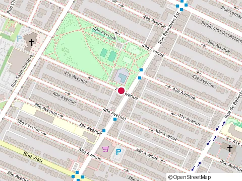 Location of Parc Joseph-Paré Swimming Pool at 43E Avenue, Montréal