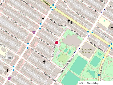 Location of Piscine Père-Marquette at 1600 Rue de Drucourt, Montréal