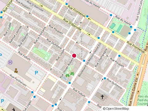 Location of Piscine Quintal at 1550 rue Dufresne, Montréal