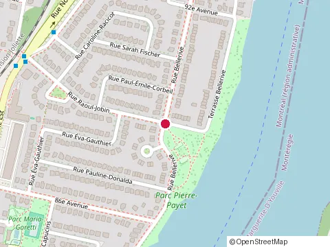 Location of Promenade-Bellerive Park at 8300 Rue Bellerive, Montréal