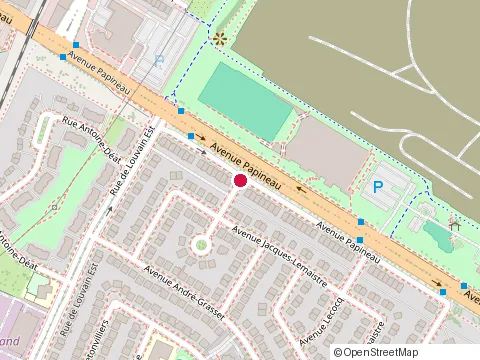 Location of Stade de Soccer de Montréal at 9235 avenue Papineau, Montréal