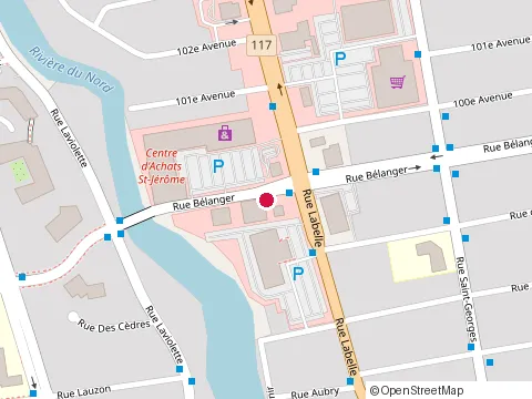 Location of Subway at 80 Rue Bélanger, Saint-Jérôme