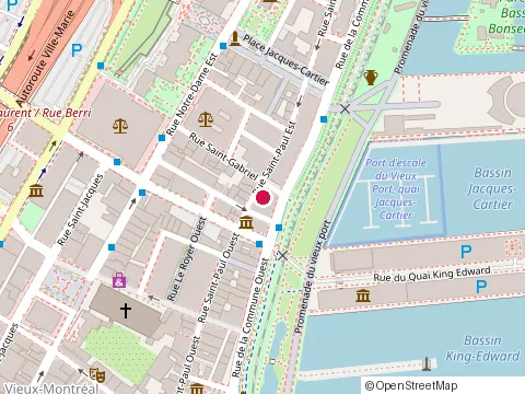 Location of The Keg Steakhouse + Bar - Vieux Montreal at 25 Rue Saint-Paul E, Montréal