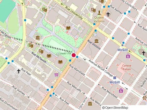 Location of Mymcgill at 845 Rue Sherbrooke O, Montréal
