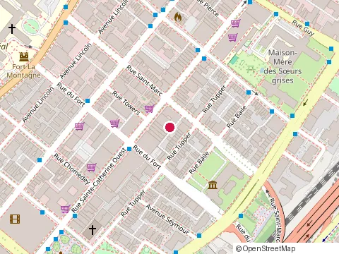 Location of Subway at 1450 Guy Street, Montréal
