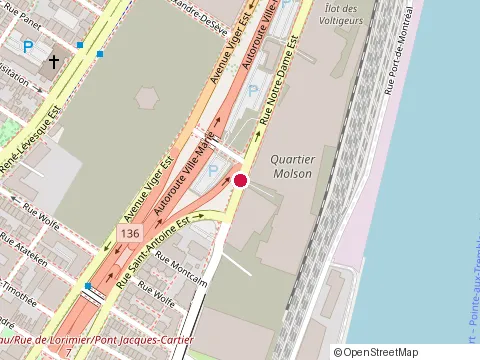 Location of Subway at 1255 Rue Notre-Dame Ouest, Montréal