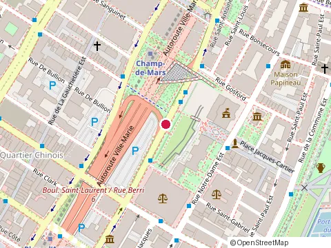 Location of Subway at 159 Saint Antoine West, Montréal
