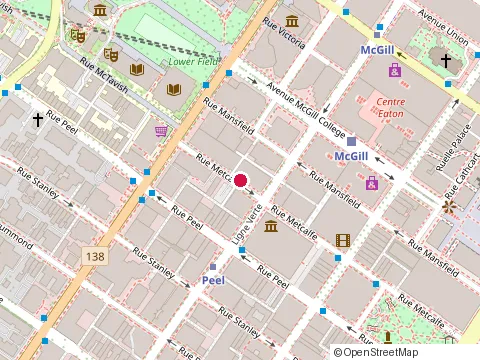 Location of Subway at 2029 Metcalfe Street, Montréal