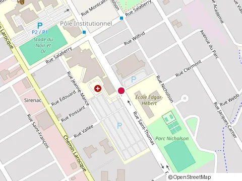 Location of Suroît Regional Hospital at 150 Rue Saint-Thomas, Salaberry-de-Valleyfield