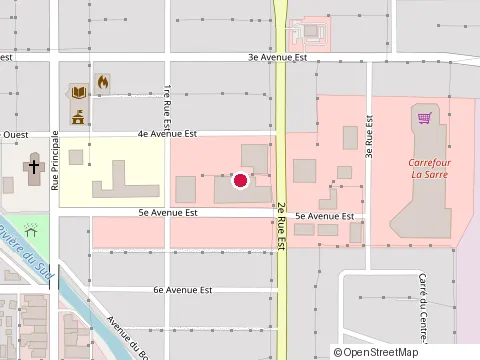 Location of Agence Harmonia la Sarre | Agence Autorisée Intact Assurance (Rejoint l’Agence la Turquoise) at 50 5E Avenue E, La Sarre