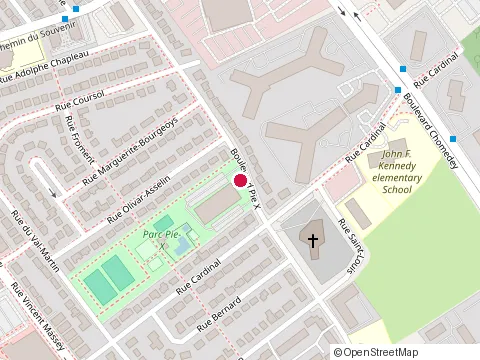 Location of Aréna Pierre-Creamer at 1160 Boulevard Pie-X, Laval