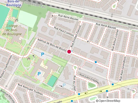 Location of Bois-de-Boulogne Apartments at 10250 avenue de Bois-de-Boulogne, Montréal