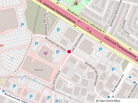 Location of Boston Pizza at 7300 Boul des Roseraies, Anjou