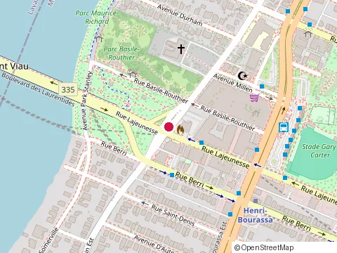 Location of Centre d'Hébergement Notre-Dame-de-la-Merci at 555 boulevard Gouin O, Montréal