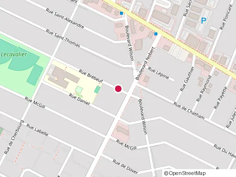 Location of École Bourgeoys-Champagnat at 2180 Rue Brebeuf, Longueuil