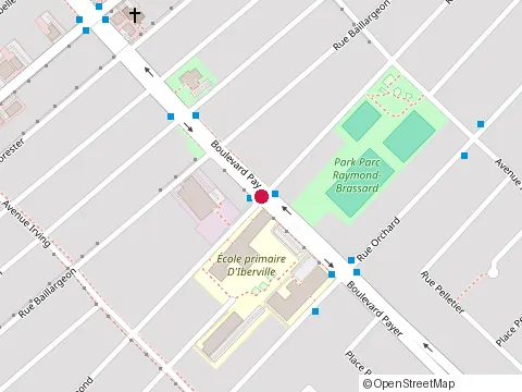 Location of École d'Iberville at 5035 Rue Redmond, Saint-Hubert