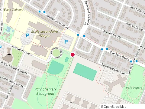 Location of École Secondaire d'Anjou at 8205 Rue Fonteneau, Montréal