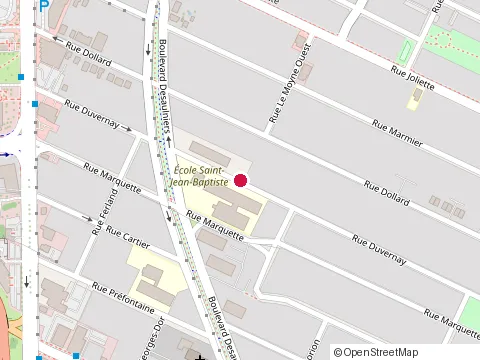 Location of École Secondaire Saint-Jean-Baptiste at 700 Rue Duvernay, Longueuil