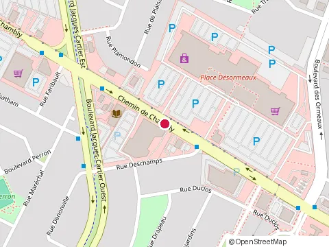 Location of Georges-Dor Public Library at 2760 chemin de Chambly, Longueuil