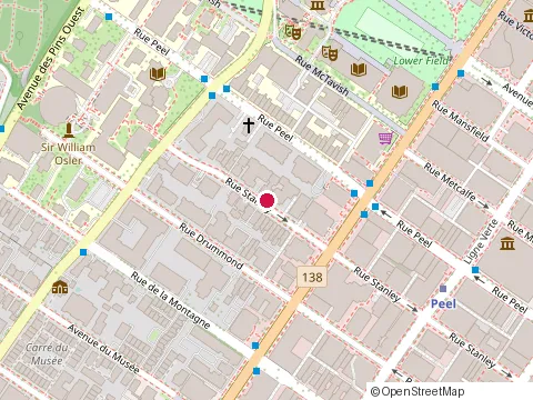 Location of Hillel Montreal at 3460 Rue Stanley, Montréal
