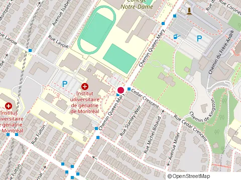 Location of Institut Universitaire de Gériatrie de Montréal (Iugm) at 4565 Chemin Queen Mary, Montréal