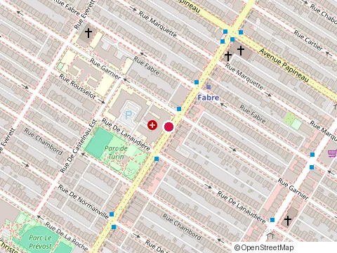 Location of Jean Talon Hospital at 1385 Rue Jean-Talon E, Montréal