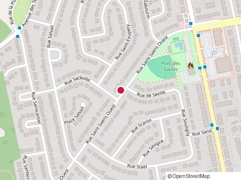 Location of Piscine des Saules at 100 Rue Saint-Saens Ouest, Laval