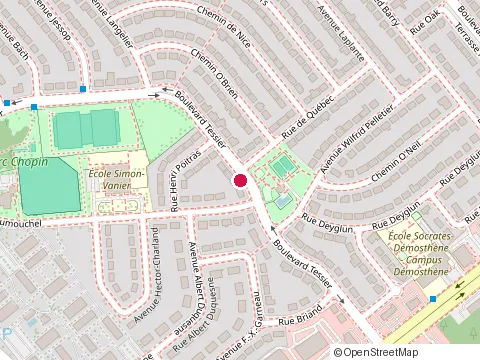 Location of Piscine Wilfrid-Pelletier at 1865 boulevard Tessier, Laval