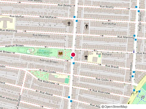 Location of Bibliotheque Jacqueline-de Repentigny at 5955 Rue Bannantyne, Verdun