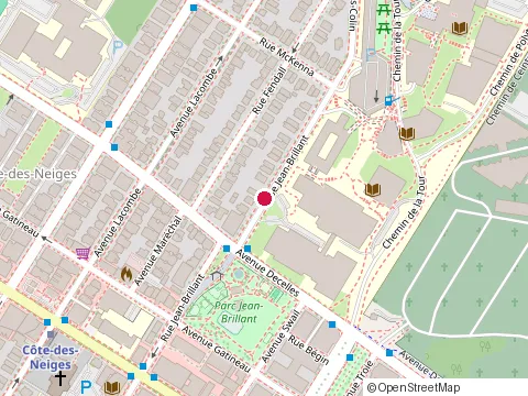 Location of Bistro Campus Jean-Brillant at 3200 Jean Brillant St, Montréal