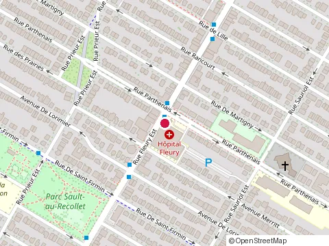 Location of Hopital Fleury at 2180 Rue Fleury E, Montréal