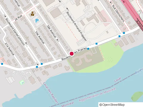 Location of Inrs-Institut Armand-Frappier at 531 boulevard des Prairies, Laval