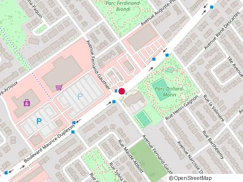 Location of Rivière-des-Prairies Recreation Center at 7650 Bd Maurice-Duplessis, Montréal