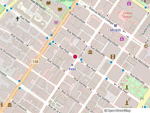 Location of Mikasa Sushi Bar at 2049 Rue Peel, Montréal