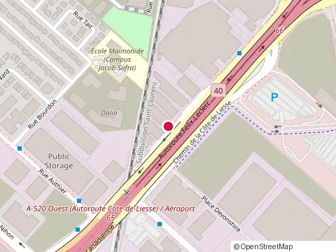 Location of Public Storage at 5605 chemin de la Côte-de-Liesse, Montréal
