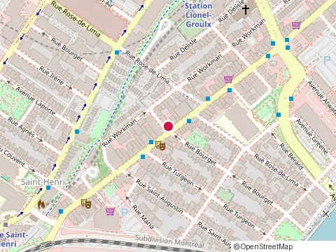 Location of Restaurant Boustan at 3604 Rue Notre-Dame Ouest, Montréal