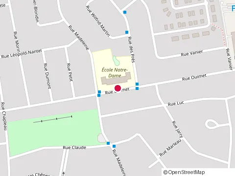 Location of École Notre-Dame at 581 Ouimet, Saint-Jérôme