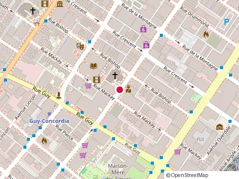 Location of Meaden & Moore at 1440 St-Catherine West, Montréal
