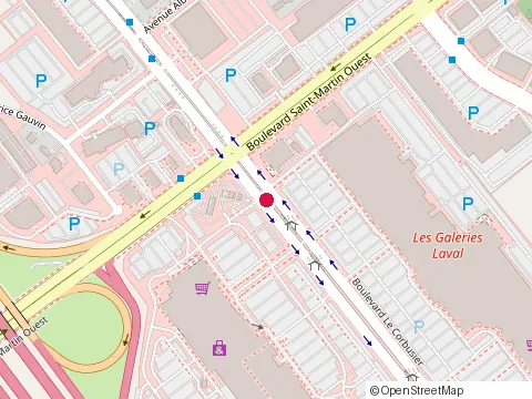 Location of Nickels Deli at 1600 boulevard le Corbusier, Laval