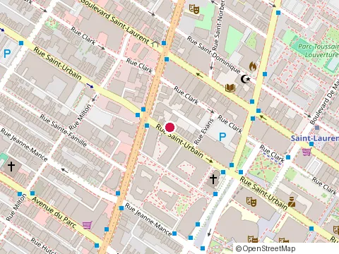 Location of Residences Uqam Ouest at 2100 Rue Saint-Urbain, Montréal