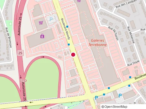 Location of Restaurant St-Hubert at 1415 boulevard Moody, Terrebonne