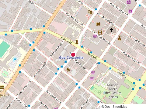 Location of Sushi Shop at 1600 Boul de Maisonneuve Ouest, Montréal
