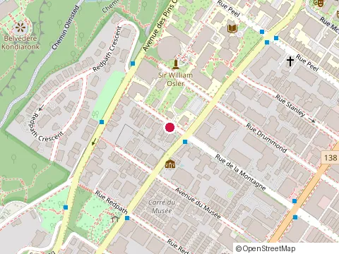 Location of The Ritz-Carlton Residences at 1280 Rue Sherbrooke O, Montréal