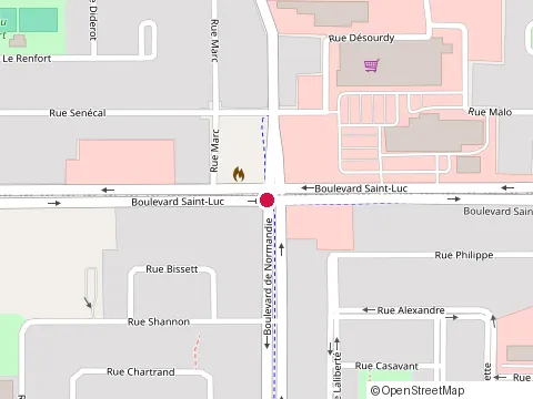 Location of A&W Canada at 182 Boulevard St. Luc et Rue Douglas, Saint-Jean-sur-Richelieu