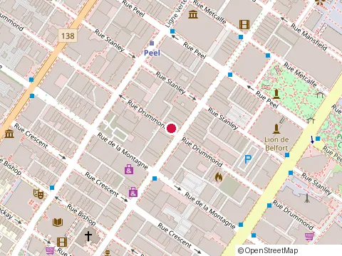 Emplacement de Bar George au le Mount Stephen 1440 Drummond St, Montréal